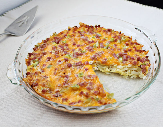 Ham & Cheese Hash Brown Quiche