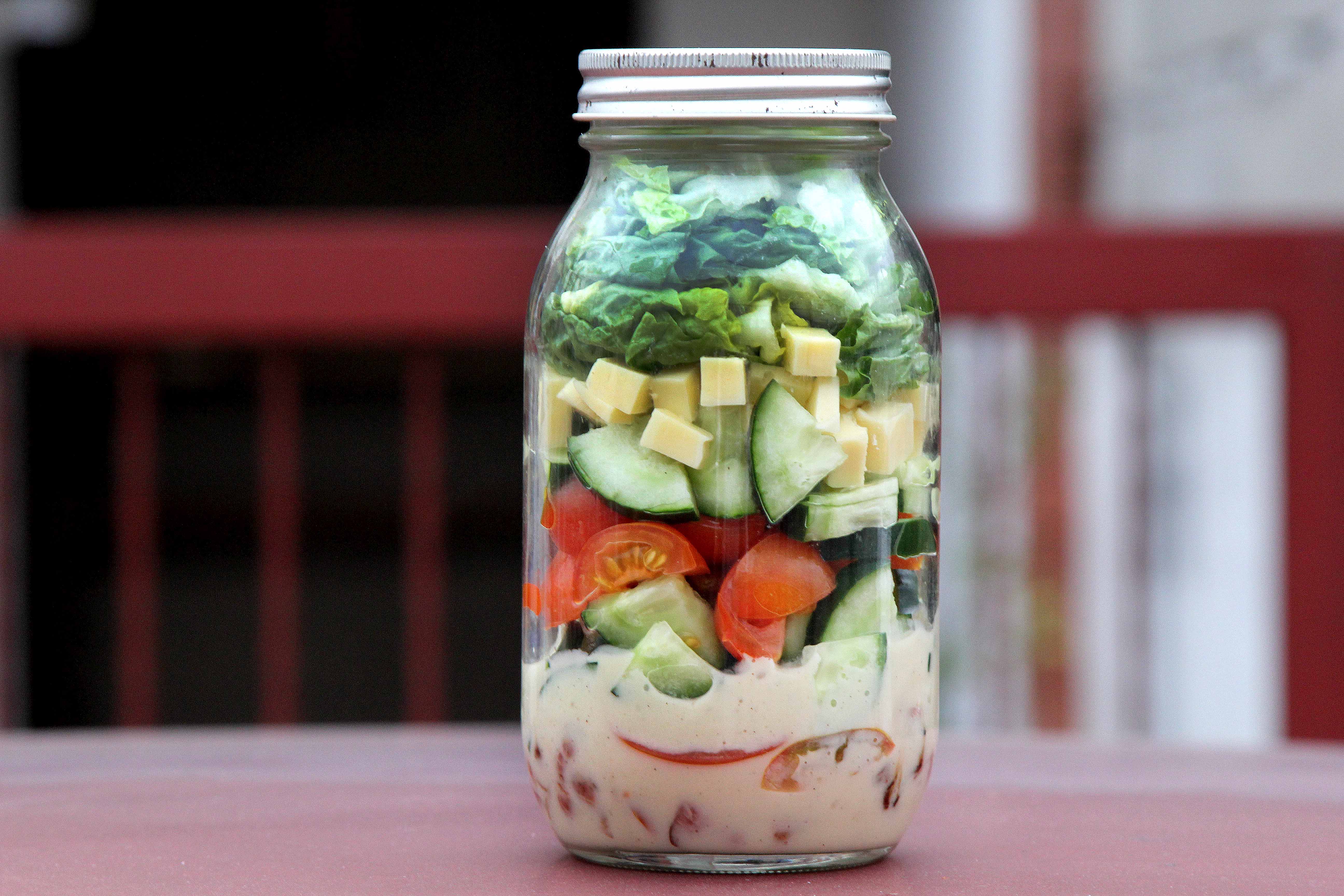 Cobb Salad in a Jar with Buttermilk Ranch